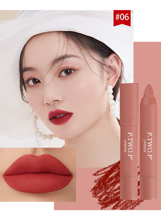 P.TWO.P Avocado Lips Set, 3 PCS Nude Matte Lipstick Set Multicolour Long Lasting Lipstick Non Stick Cup Velvet Lip Gloss Lip Stain Professional Lip Makeup Matte Lipstick Set  - Image 4
