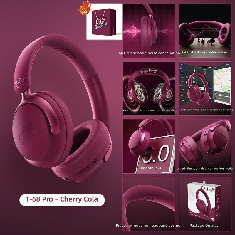 Coca-Cola T-68 Bluetooth Headset with ANC Active Noise Cancellation - Ideal Gift for Students - Image 1