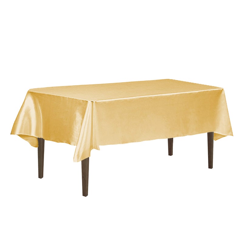 LinenTablecloth 60 x 126Inch Rectangular Satin Tablecloth Gold