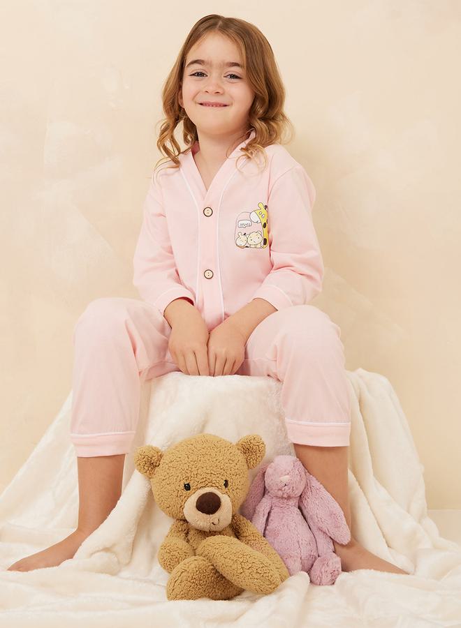 Styli Graphic Print Shirt & Pyjama Set  - Image 1