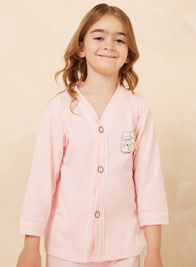 Styli Graphic Print Shirt & Pyjama Set  - Image 3