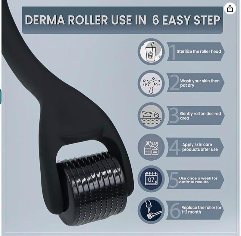 GHORI Derma Roller 0.75 MM | With 540 Titanium Microneedles | Premium Microneedle for Men & Women | Scalp, Face, & Body Roller | Hair Regrowth Treatment | Safe & Effective to Use - Image 2