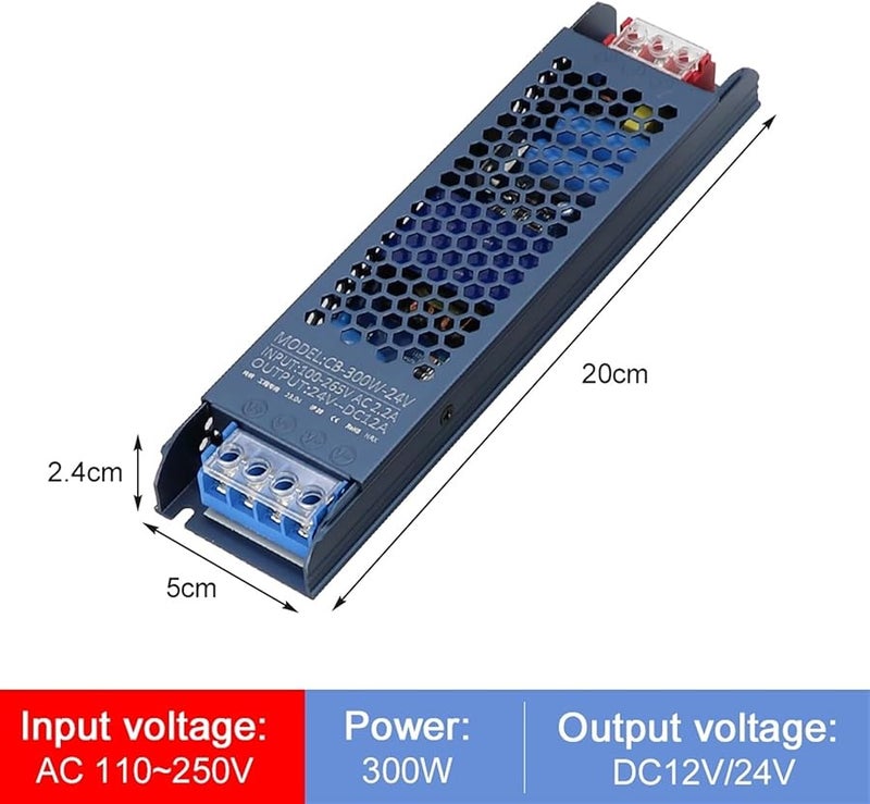 300W LED Strip Light Power Supply AC 170 250V DC 12V Driver Converter Silent Super Thin - Image 3