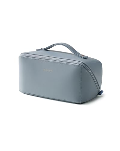 EACHY Travel Makeup Bag,Large Capacity Cosmetic Bags for Women,Portable Pouch Open Flat Toiletry Bag Make up Organizer with Divider and Handle - Image 1