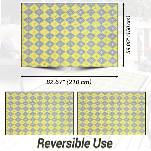 ARSUK Outdoor Patio Rug (7 x 5 feet) - Weatherproof, Indoor and Outdoor Use, Ideal for Garden, Camping, Balcony Carpet, Backyard, Lightweight and Foldable - Image 2