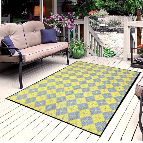 ARSUK Outdoor Patio Rug (7 x 5 feet) - Weatherproof, Indoor and Outdoor Use, Ideal for Garden, Camping, Balcony Carpet, Backyard, Lightweight and Foldable - Image 3