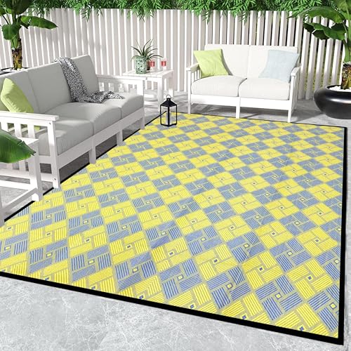ARSUK Outdoor Patio Rug (7 x 5 feet) - Weatherproof, Indoor and Outdoor Use, Ideal for Garden, Camping, Balcony Carpet, Backyard, Lightweight and Foldable - Image 1