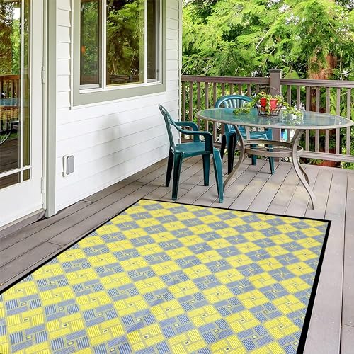 ARSUK Outdoor Patio Rug (7 x 5 feet) - Weatherproof, Indoor and Outdoor Use, Ideal for Garden, Camping, Balcony Carpet, Backyard, Lightweight and Foldable - Image 5