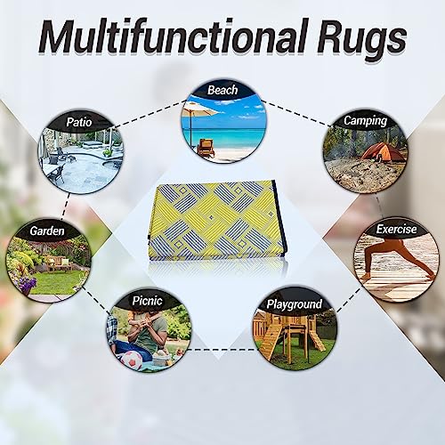 ARSUK Outdoor Patio Rug (7 x 5 feet) - Weatherproof, Indoor and Outdoor Use, Ideal for Garden, Camping, Balcony Carpet, Backyard, Lightweight and Foldable - Image 4