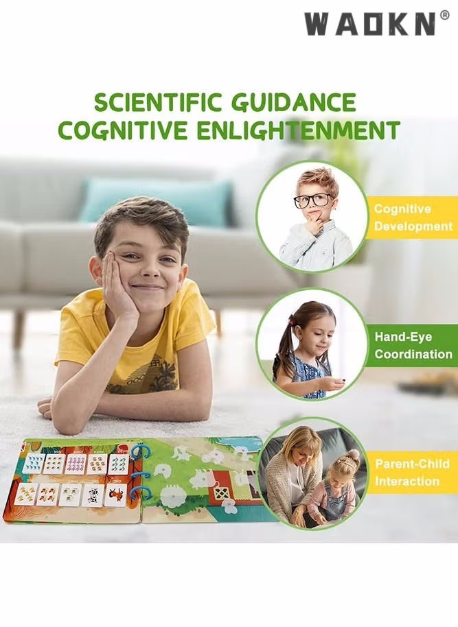 دبليو أيه أو كي أن كتاب كتاب تعليم أطفال قبل المدرسة مشغول ، نشاط دراسة موضوع مزرعة قبل المدرسة الهادئة ، طفل يطوّر مهارات تعلّم ، ملصقات طبعة حيوان لعبة جولة ، كتاب أطفال مشغول ، ألعاب تعليمية - Image 5