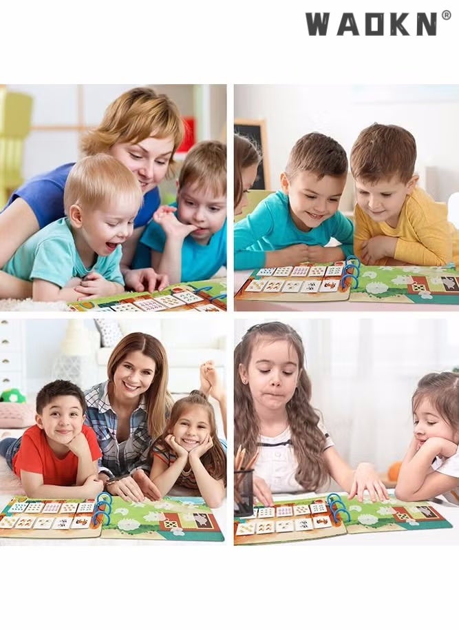 دبليو أيه أو كي أن كتاب كتاب تعليم أطفال قبل المدرسة مشغول ، نشاط دراسة موضوع مزرعة قبل المدرسة الهادئة ، طفل يطوّر مهارات تعلّم ، ملصقات طبعة حيوان لعبة جولة ، كتاب أطفال مشغول ، ألعاب تعليمية - Image 3