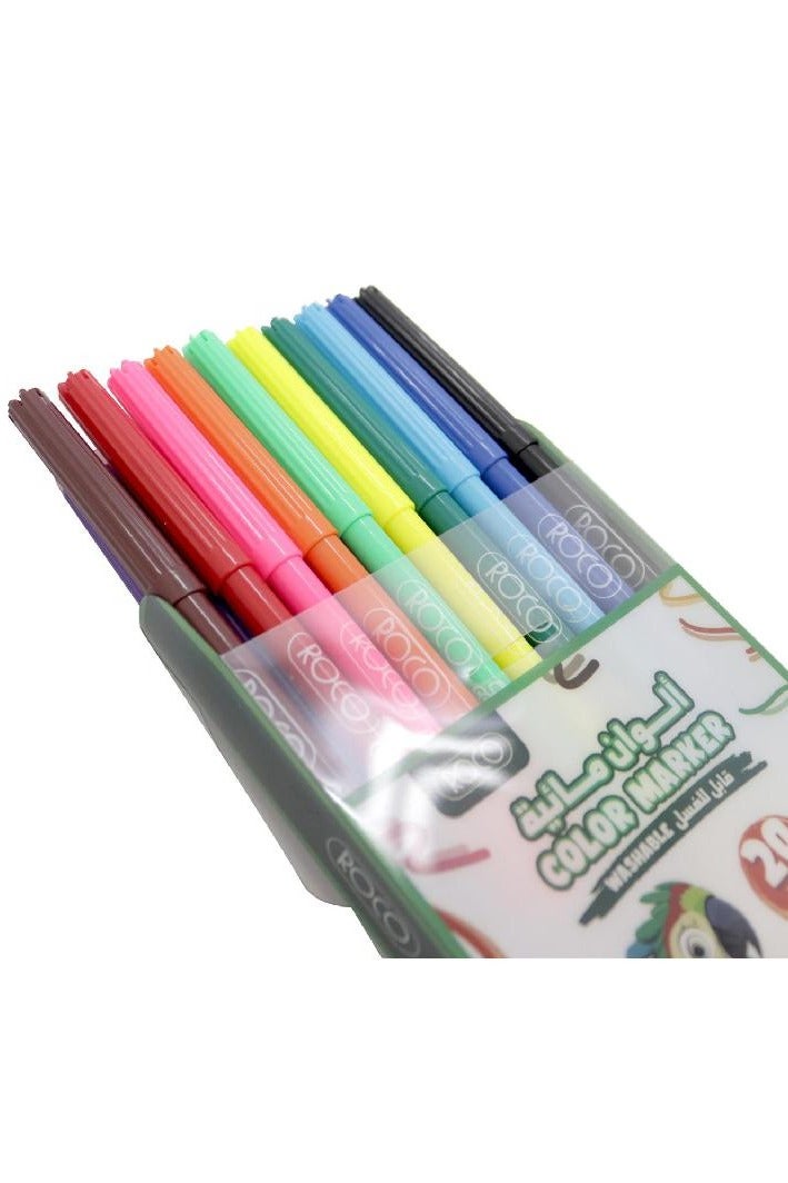 ROCO Washable Color Marker – 20 Pieces, Assorted Colors  - Image 3