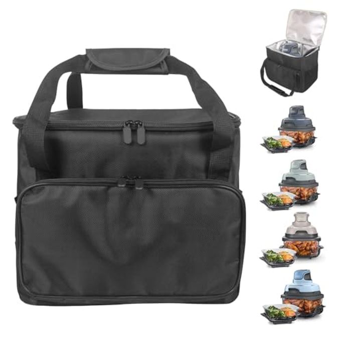 NUENSS-ROR Carrying Bag for Ninja Crispi Air Fryer FN101, Portable Outdoor Air fryer Travel Carrier Case Bag with Aluminum foil lining, Waterproof, Insulated Air Fryer Bags for Ninja Air Fryer