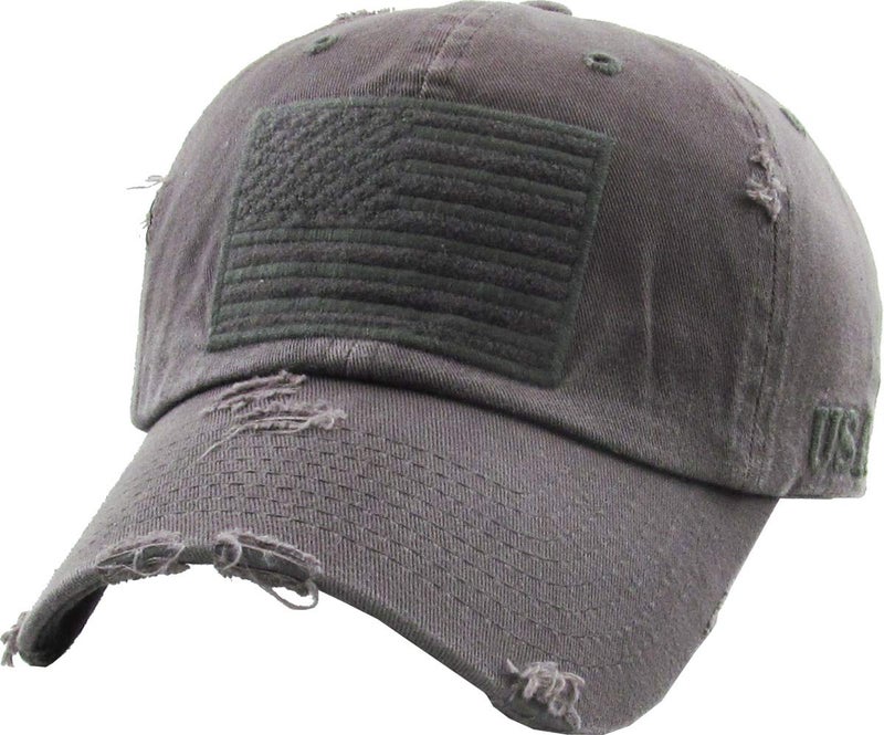 KBETHOS KBVT-209 DGY Tactical Operator with USA Flag Patch US Army Military Baseball Cap Adjustable - Image 1