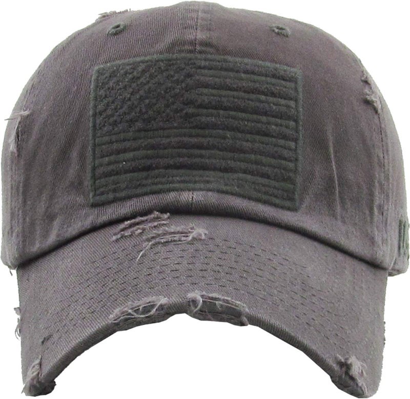 KBETHOS KBVT-209 DGY Tactical Operator with USA Flag Patch US Army Military Baseball Cap Adjustable - Image 2