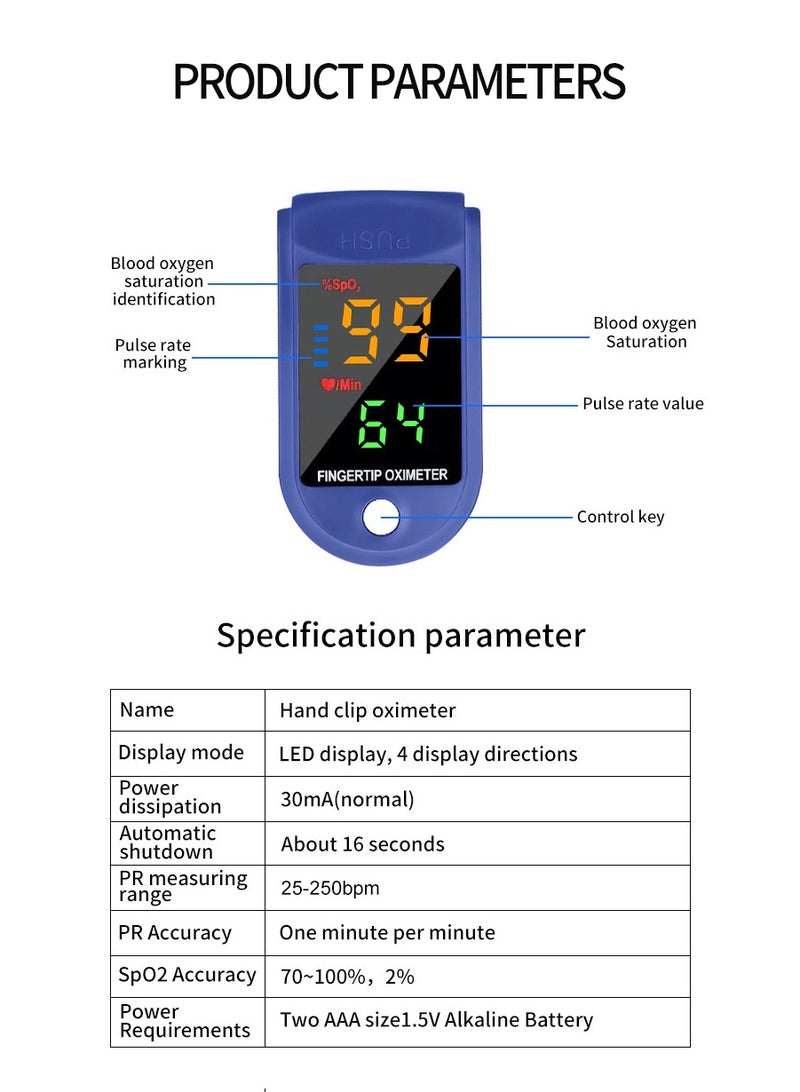 BEIRUI Fingertip Pulse Oximeter, Portable LED Screen Heart Rate Monitor, Finger Pulse Oximeter, Digital Fingertip Pulse Oximeter, Finger Pulse Oximeter With LED Display, Fingertip Pulse Oximeter, Accurate & Fast-Reading Oxygen Monitor For Adults & Children. - Image 3