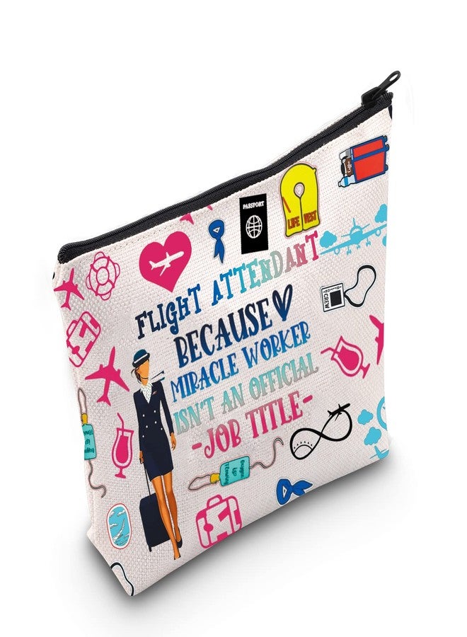 MEIKIUP Flight Attendant Gifts Air Stewardess Cosmetic Bag Stewardess Aviation Makeup Pouch Flight School Gift (Flight Attendant Title Bag) - Image 1