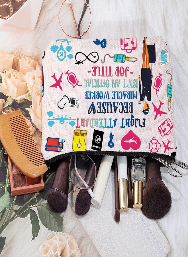 MEIKIUP Flight Attendant Gifts Air Stewardess Cosmetic Bag Stewardess Aviation Makeup Pouch Flight School Gift (Flight Attendant Title Bag) - Image 3