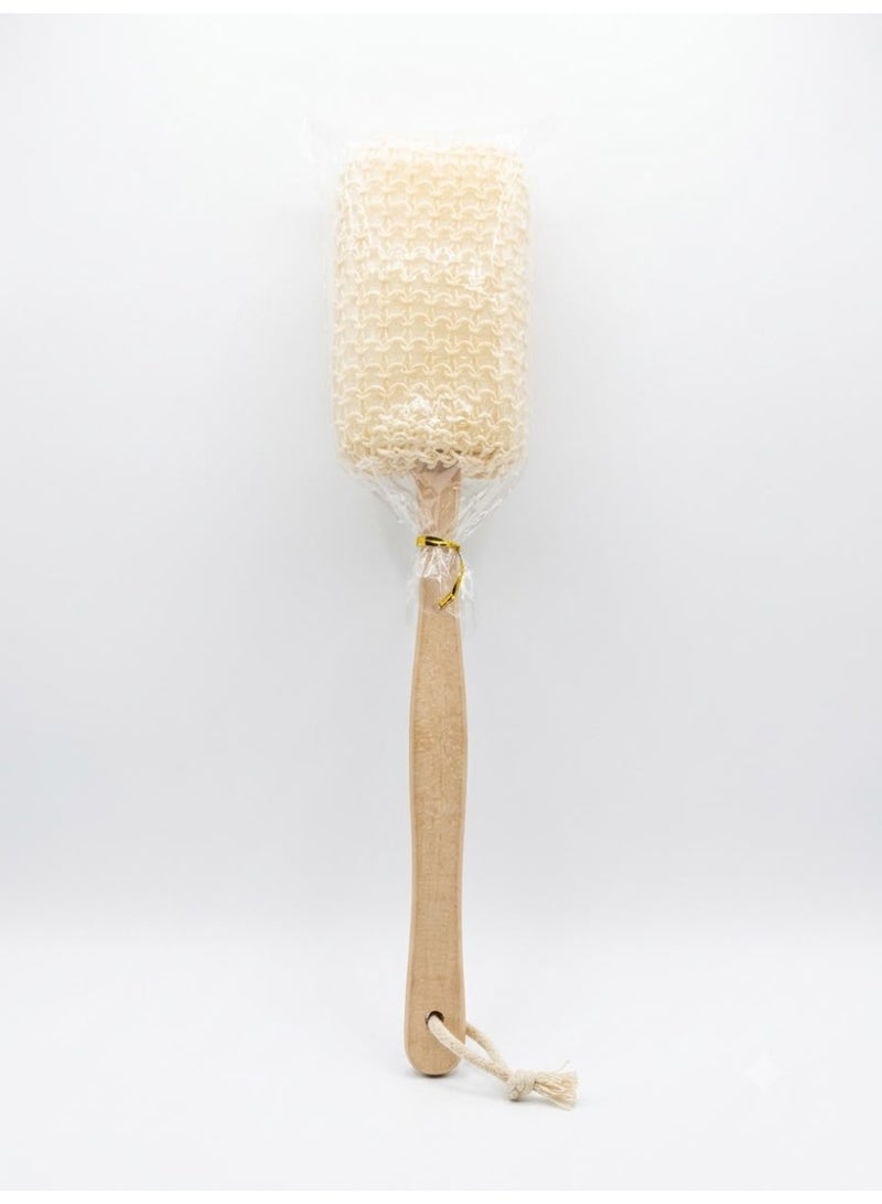 Bath Sponge Brush with Long Wooden Handle – Body Exfoliating Back Scrubber for Deep Cleansing - Image 1
