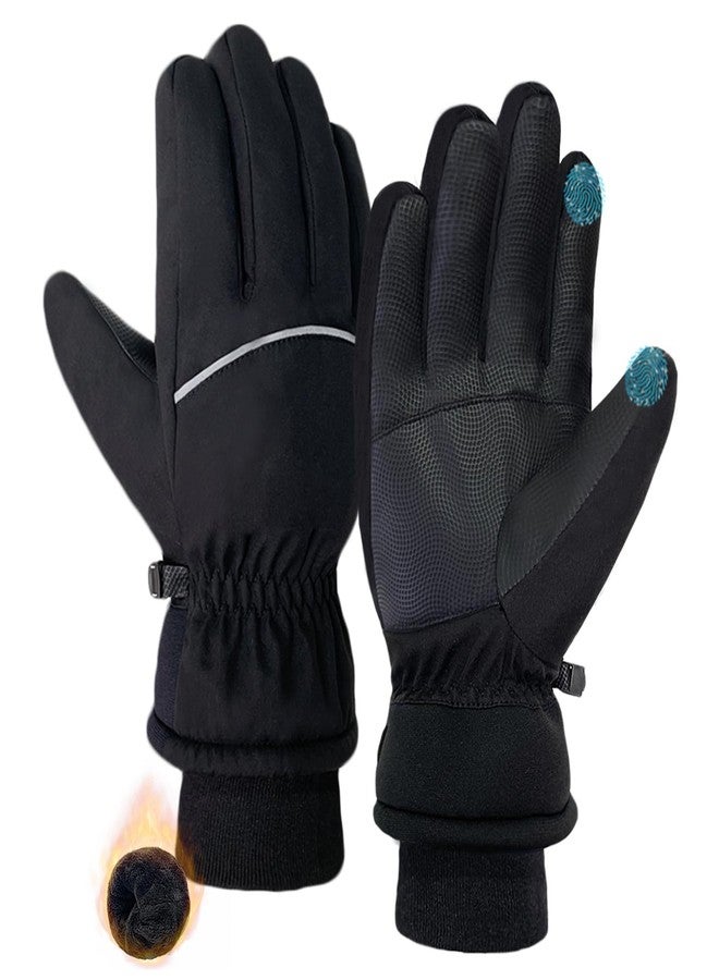 Beurlike Winter Gloves for Men Women Warm Touchscreen Windproof Waterproof Thermal Fleece Anti-Slip Ski Gloves for Cold Weather Cycling Motorcycle Snowboarding Running(BlackL) - Image 1