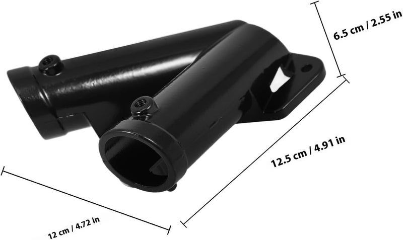 Metal Flag Pole Bracket and Holder Outside House, V-Shaped Aluminum Alloy Mount with Adjustable Fixing Rack, Black Outdoor Wall Flagpole Hardware for Patio and Lawn - Image 2