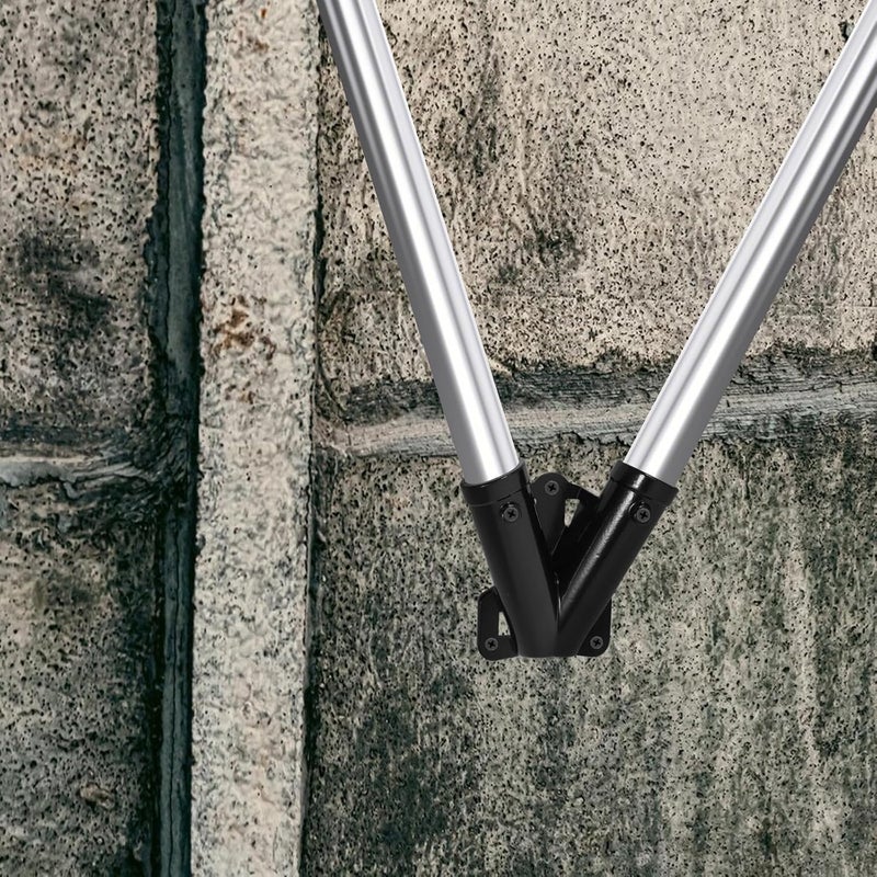 Metal Flag Pole Bracket and Holder Outside House, V-Shaped Aluminum Alloy Mount with Adjustable Fixing Rack, Black Outdoor Wall Flagpole Hardware for Patio and Lawn - Image 5