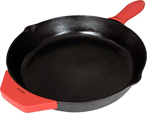 Crucible Cookware Silicone Hot Handle Holder + Assist Holder, Potholder (2-Pack Mix Red) for Cast Iron Skillets, Pans, Frying Pans & Griddles, Metal and Aluminum Cookware Handles - Sleeve Grip, Handle Cover - Image 3