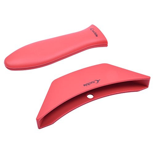 Crucible Cookware Silicone Hot Handle Holder + Assist Holder, Potholder (2-Pack Mix Red) for Cast Iron Skillets, Pans, Frying Pans & Griddles, Metal and Aluminum Cookware Handles - Sleeve Grip, Handle Cover - Image 2