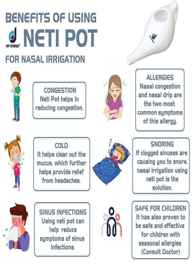 Dr Yonimed Porcelain Ceramic Neti Pot 250ml White For Sinus, Nose Congestion, Nasal Wash Etc. Jal Neti Pot For Yoga - Image 2