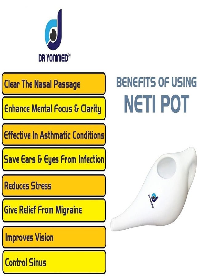 Dr Yonimed Porcelain Ceramic Neti Pot 250ml White For Sinus, Nose Congestion, Nasal Wash Etc. Jal Neti Pot For Yoga - Image 3