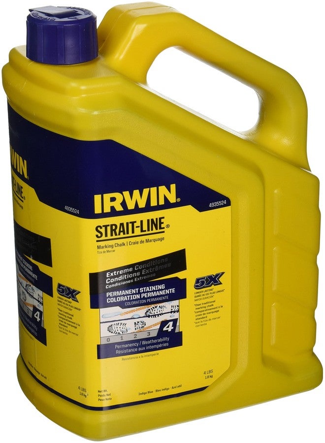 IRWIN Tools STRAIT-LINE Permanent Staining Marking Chalk, Indigo Blue, 4 lb (4935524) - Image 1