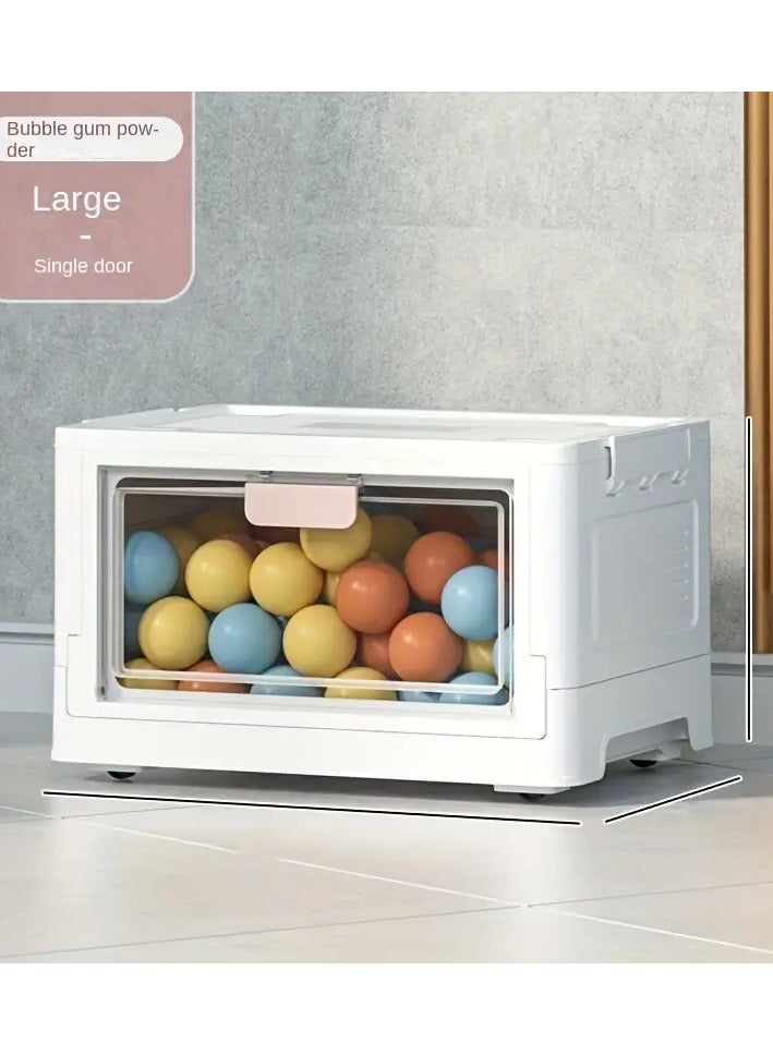 1pc Large Capacity Transparent Storage Box With Wheels - Folding Trunk For Books, Snacks, Clothing, And - Organize Your Home With Ease  - Image 2