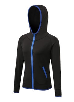 Loquat Women Quick Dry Breathable Elastic Coat Black/Blue  - Image 1
