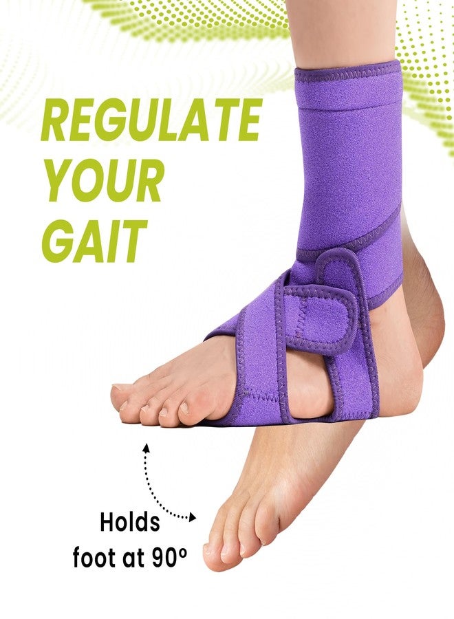 Bukihome Adjustable AFO Foot Drop Brace - Foot Support for Walking with Shoes, Socks, or Barefoot - Helps with Foot Drop, Plantar Fasciitis, Stroke, and MS Recovery (Purple, Rigid Support) - Image 2