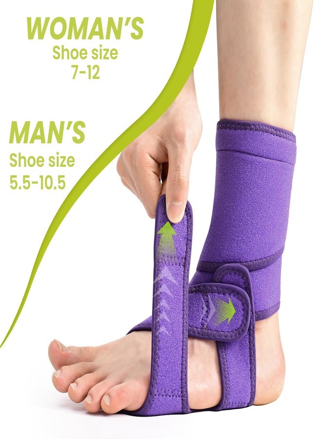 Bukihome Adjustable AFO Foot Drop Brace - Foot Support for Walking with Shoes, Socks, or Barefoot - Helps with Foot Drop, Plantar Fasciitis, Stroke, and MS Recovery (Purple, Rigid Support) - Image 4