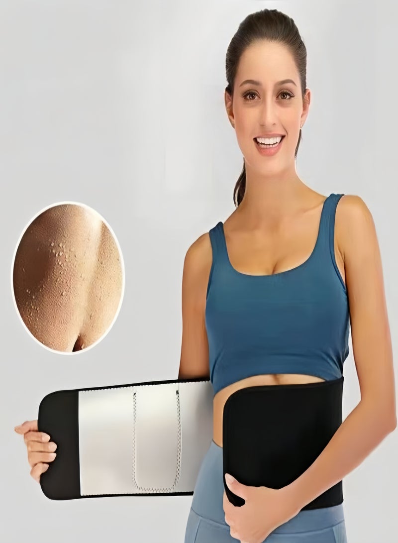 كيفن حزام تعرق أيوني فضي مع جيوب، حزام ساونا قابل للتعديل، يُحسّن استقرار الجذع، يزيد من كثافة التمارين الهوائية، يزيد التعرق  مشد خصر قابل للتعديل للرجال والنساء - حزام تخسيس وتعرق بتأثير الساونا لحرق الدهون - حزام دعم قطني للظهر - مشد رياضي مُشكل للجسم خلال التمارين - Image 2