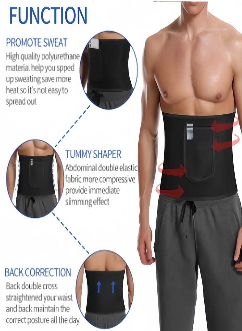 كيفن حزام تعرق أيوني فضي مع جيوب، حزام ساونا قابل للتعديل، يُحسّن استقرار الجذع، يزيد من كثافة التمارين الهوائية، يزيد التعرق  مشد خصر قابل للتعديل للرجال والنساء - حزام تخسيس وتعرق بتأثير الساونا لحرق الدهون - حزام دعم قطني للظهر - مشد رياضي مُشكل للجسم خلال التمارين - Image 4