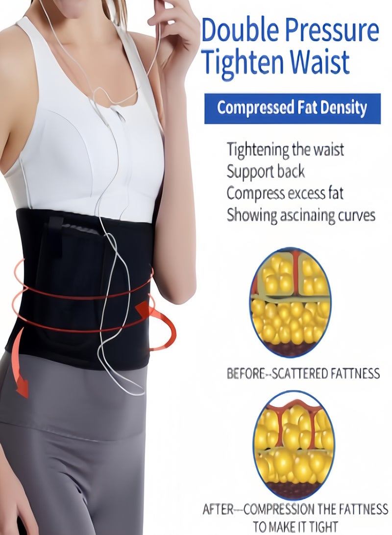 كيفن حزام تعرق أيوني فضي مع جيوب، حزام ساونا قابل للتعديل، يُحسّن استقرار الجذع، يزيد من كثافة التمارين الهوائية، يزيد التعرق  مشد خصر قابل للتعديل للرجال والنساء - حزام تخسيس وتعرق بتأثير الساونا لحرق الدهون - حزام دعم قطني للظهر - مشد رياضي مُشكل للجسم خلال التمارين - Image 5