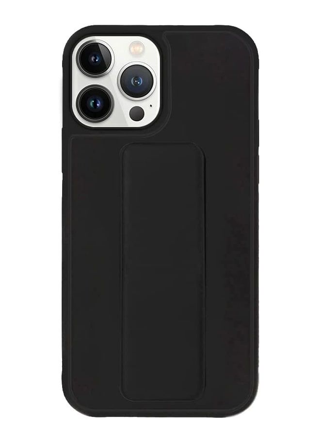 Finger Grip Holder and standing cover with Car Magnetic Multi-function Shockproof Protective Case Cover For iphone 13 Pro Black