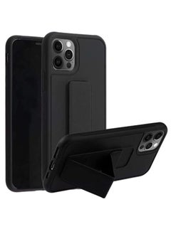 Zolo Finger Grip Holder and standing cover with Car Magnetic Multi-function Shockproof Protective Case Cover For iphone 13 Pro Black  - Image 1