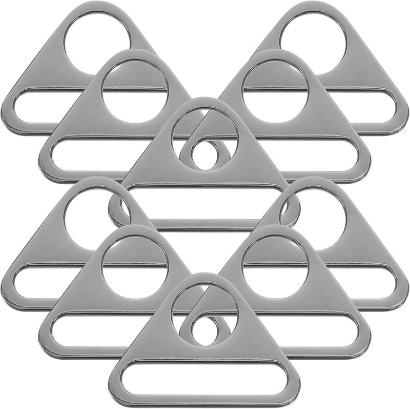 10pcs 38mm Zinc Alloy Triangle Buckle Fasteners for Adjustable Straps and Swimwear Suspenders, Gunmetal Color, Replacement Craft Clips for Sewing and DIY Accessories - Image 1