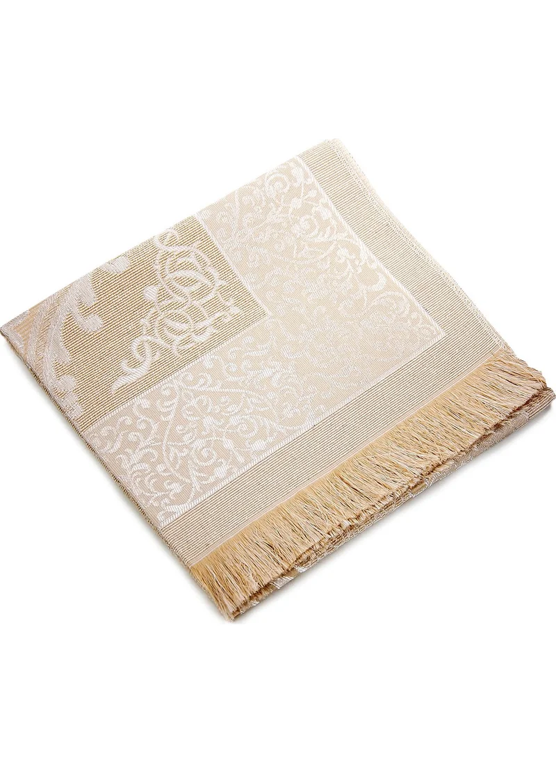 İhvan Luxury Light Color Ottoman Taffeta Prayer Rug - 0210 - Cream Color
