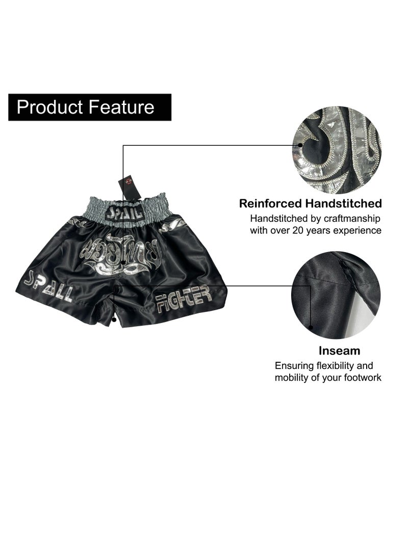 سبال شورت ملاكمة للرجال، شورت موي تاي للكيك بوكسينج والمصارعة والمصارعة القتالية والتدريب المتقاطع وتدريب فنون القتال وملابس رياضية - Image 3