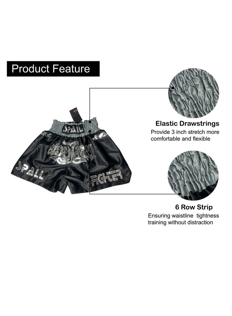 سبال شورت ملاكمة للرجال، شورت موي تاي للكيك بوكسينج والمصارعة والمصارعة القتالية والتدريب المتقاطع وتدريب فنون القتال وملابس رياضية - Image 2