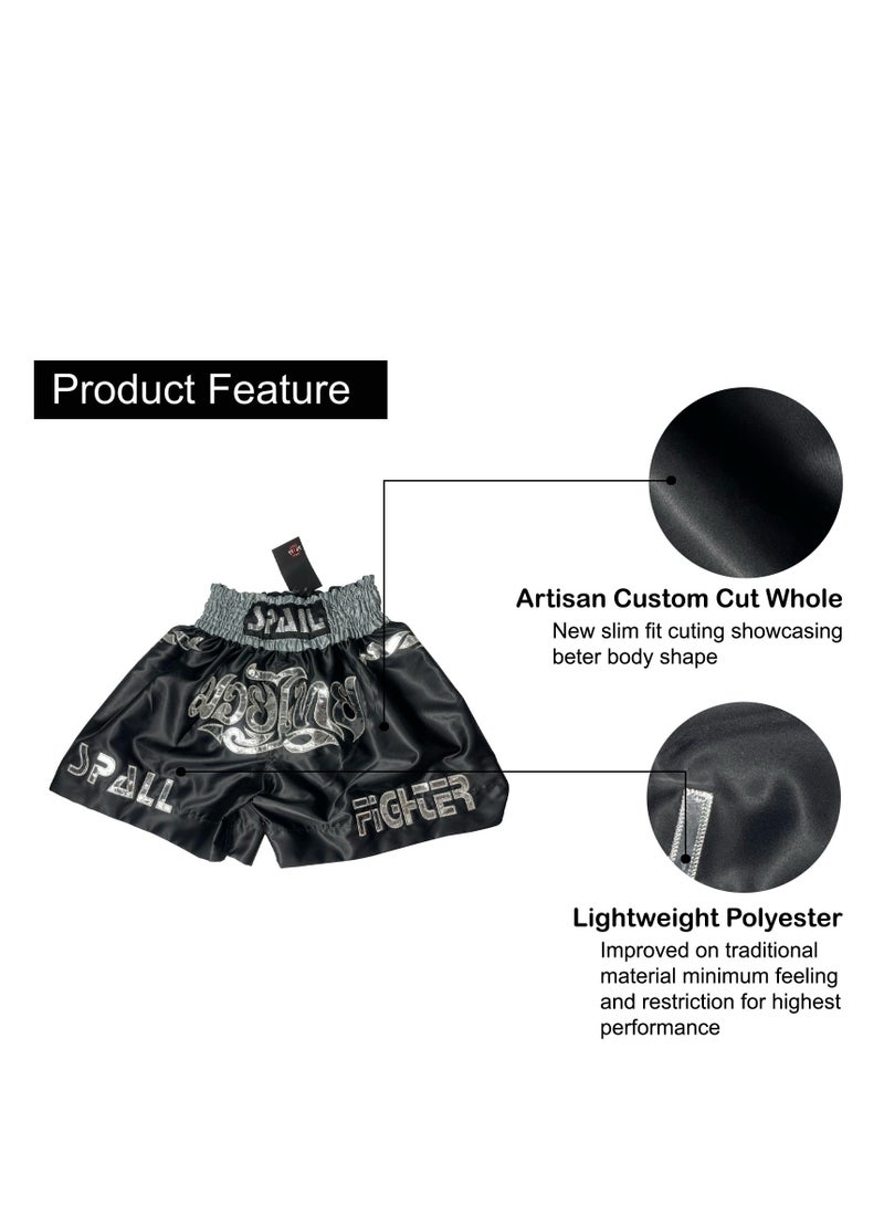 سبال شورت ملاكمة للرجال، شورت موي تاي للكيك بوكسينج والمصارعة والمصارعة القتالية والتدريب المتقاطع وتدريب فنون القتال وملابس رياضية - Image 4