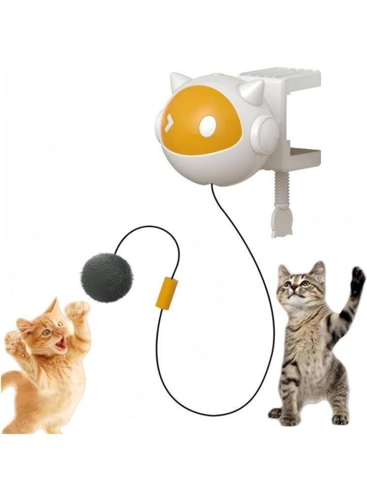 Loxira Interactive Cat Toys for Indoor Cats – Automatic Electronic Lifting Ball with Feather, Self-Play Smart Hanging Toy for Kittens, Moving Space Ball Design, Battery Powered - Image 1