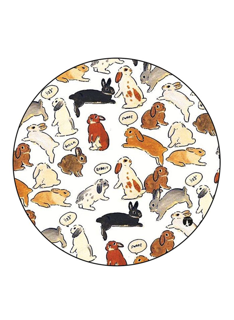 RKN Rabbits Printed Fridge Magnet Round  Multicolour - Image 2
