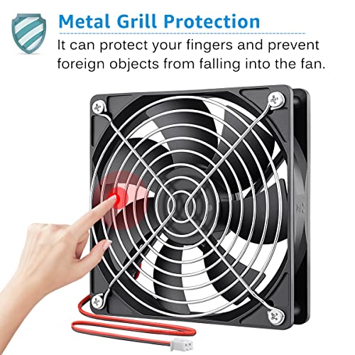GDSTIME Dual Ball Bearings 120mm x 120mm x 25mm 5 inch 12v Brushless DC Cooling Exhaust Fan, For Desktop - Image 4