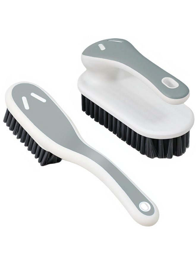 NXT Soft Scrub Cleaning Brush Stain Remover Brush Fabric Cleaning Brush Laundry Brush Small Scrub Brush Cleaner Household Cleaning Brushes for Carpet, Clothes, Bathroom 2 Pack (Gray) - Image 1