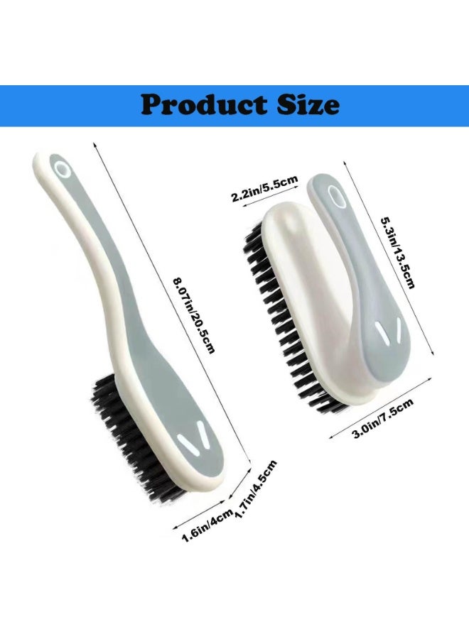 NXT Soft Scrub Cleaning Brush Stain Remover Brush Fabric Cleaning Brush Laundry Brush Small Scrub Brush Cleaner Household Cleaning Brushes for Carpet, Clothes, Bathroom 2 Pack (Gray) - Image 2